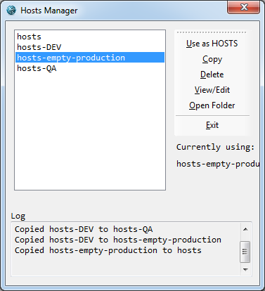 управление hosts файлом
