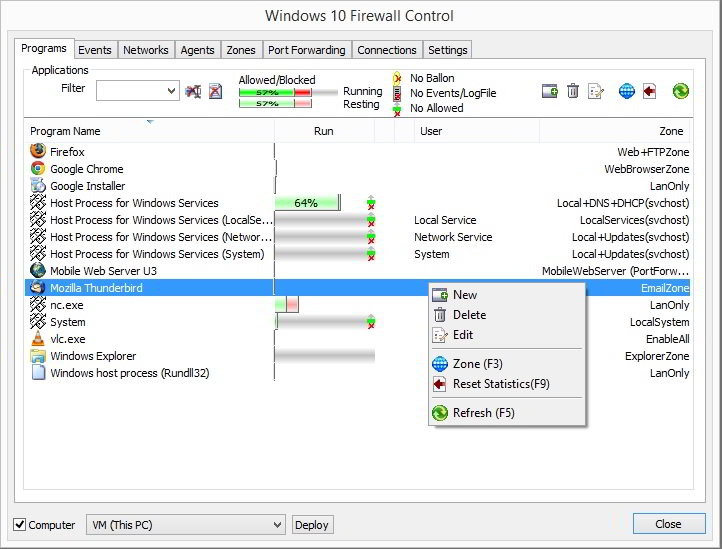 Windows 10 Firewall Control