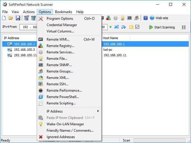 функции Network Scanner