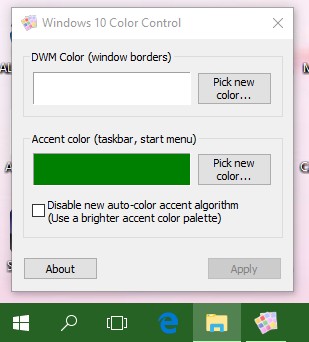 Windows 10 Color Control