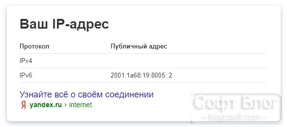 показать мой ip